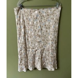 NWT KATE HILL Womens Size 18 Midi Slip Silk Skirt Polka Dot Ruffle Hem Y2K 90s